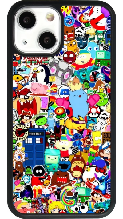 Coque iPhone 13 mini - Silicone rigide noir Mixed cartoons