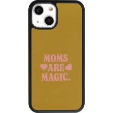 Coque iPhone 13 mini - Silicone rigide noir Mom 2026 Are Magic