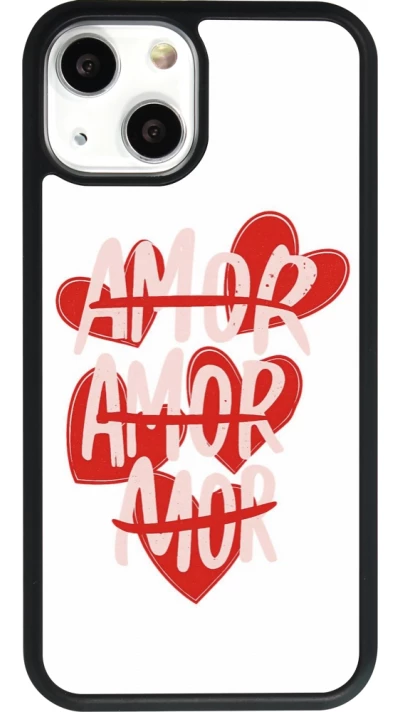 Coque iPhone 13 mini - Silicone rigide noir Saint Valentines Day 26 Amor