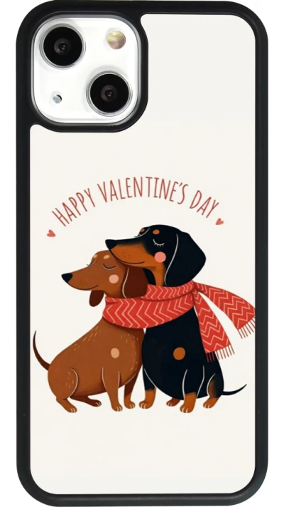 Coque iPhone 13 mini - Silicone rigide noir Saint Valentines Day 26 Happy Valentine