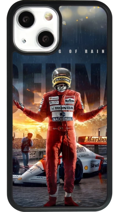 Coque iPhone 13 mini - Silicone rigide noir Senna The King of Rain