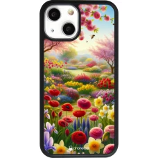 iPhone 13 mini Case Hülle - Silikon schwarz Frühling 25 Strauß Frühling