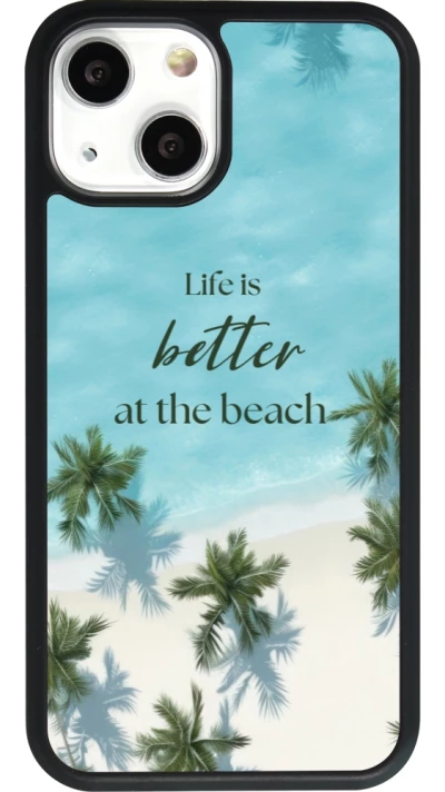 iPhone 13 mini Case Hülle - Silikon schwarz Summer 2025 Life is better at the beach