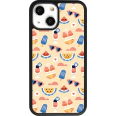 Coque iPhone 13 mini - Silicone rigide noir Pattern Summer 2026