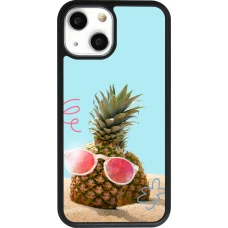 iPhone 13 mini Case Hülle - Silikon schwarz Pineapple with glasses Summer 2026