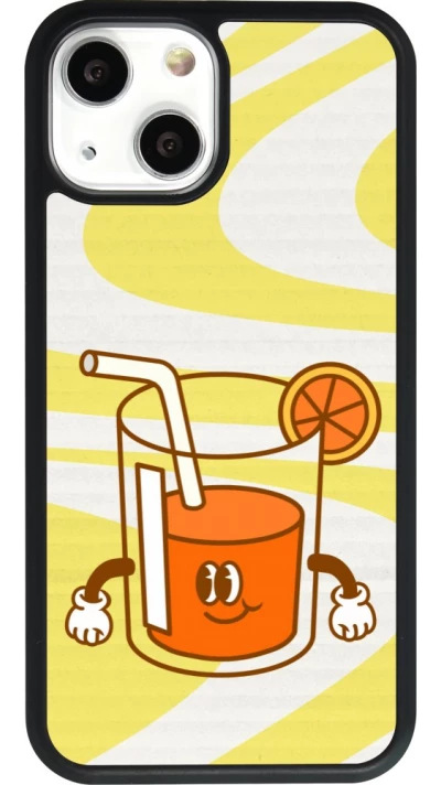 Coque iPhone 13 mini - Silicone rigide noir Summer drink 2026