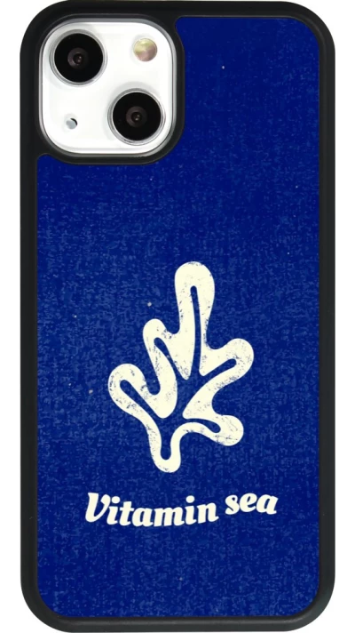 Coque iPhone 13 mini - Silicone rigide noir Vitamin sea Summer 2026