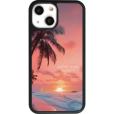 iPhone 13 mini Case Hülle - Silikon schwarz Watch more sunsets Summer 2026