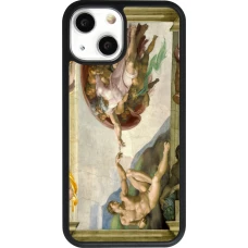 iPhone 13 mini Case Hülle - Silikon schwarz Kunstbild - Die Erschaffung Adams - Michelangelo