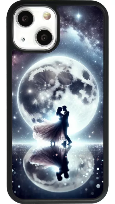 iPhone 13 mini Case Hülle - Silikon schwarz Valentin 2024 Liebe unter dem Mond