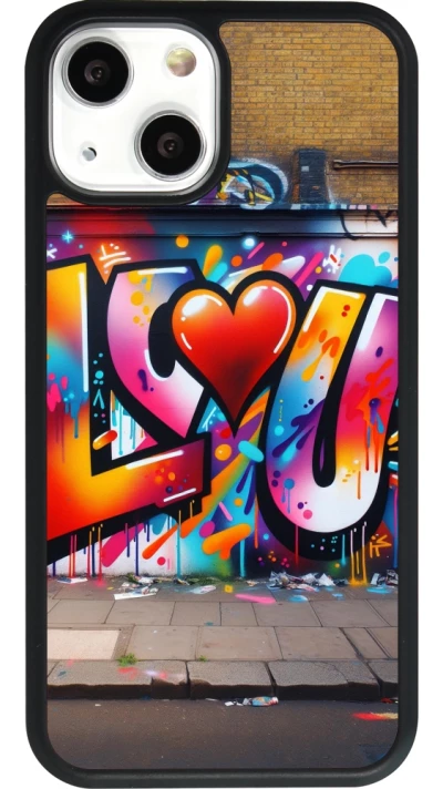 iPhone 13 mini Case Hülle - Silikon schwarz Valentin 2025 Liebe U Tag