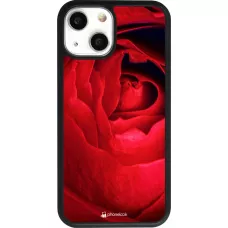Coque iPhone 13 mini - Silicone rigide noir Valentine 2022 Rose