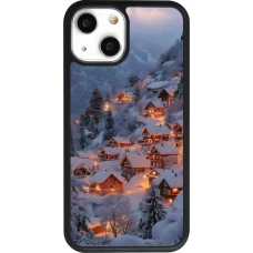 iPhone 13 mini Case Hülle - Silikon schwarz Winter 25 Winter snowy village