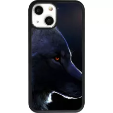 Coque iPhone 13 mini - Silicone rigide noir Wolf Shape
