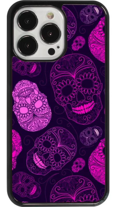 iPhone 13 Pro Case Hülle - Halloween 2023 pink skulls