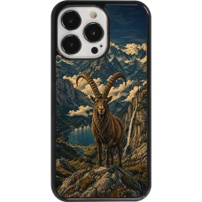 Coque iPhone 13 Pro - Linocut Bouquetin