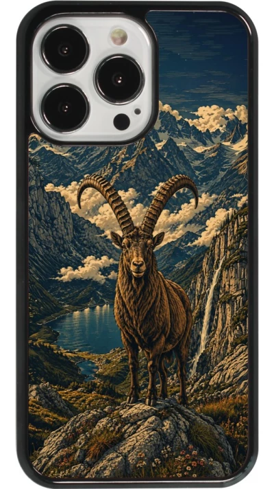 Coque iPhone 13 Pro - Linocut Bouquetin