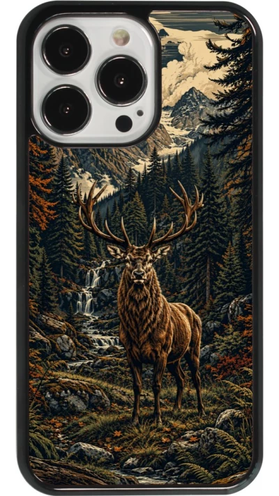 Coque iPhone 13 Pro - Linocut Cerf