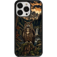 Coque iPhone 13 Pro - Linocut Grand-Duc