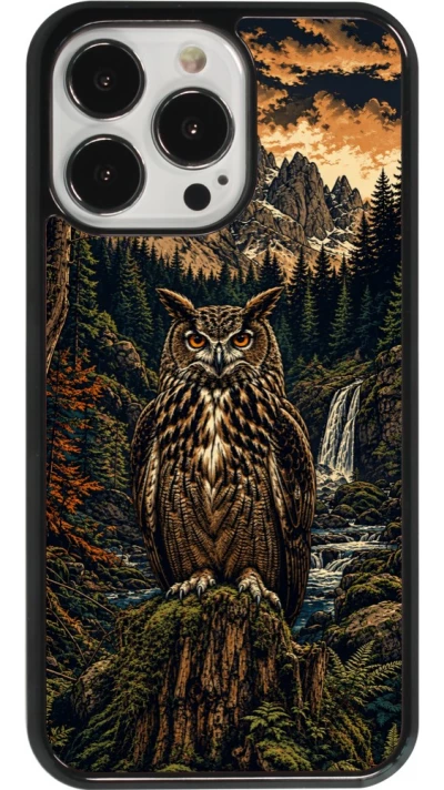 Coque iPhone 13 Pro - Linocut Grand-Duc