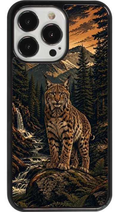 Coque iPhone 13 Pro - Linocut Lynx