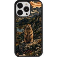 Coque iPhone 13 Pro - Linocut Marmotte