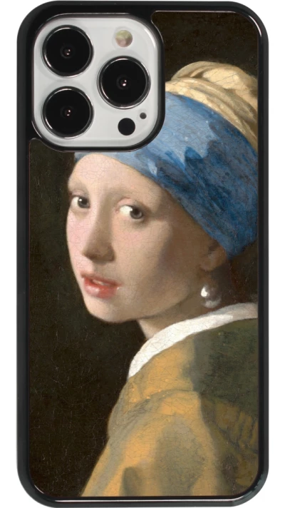 Coque iPhone 13 Pro - Tableau art - La Jeune fille à la perle - Johannes Vermeer
