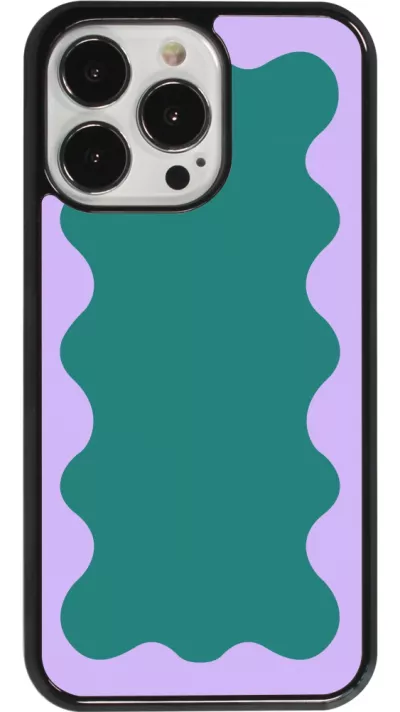 iPhone 13 Pro Case Hülle - Wavy Rectangle Green Purple