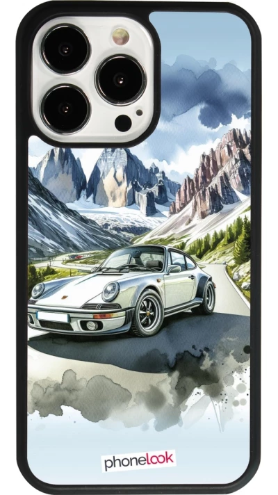 iPhone 13 Pro Case Hülle - Silikon schwarz Porsche 911 Berg Aquarell