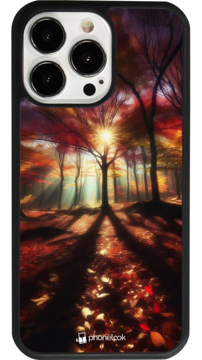 iPhone 13 Pro Case Hülle - Silikon schwarz Herbstlicher goldener Glanz