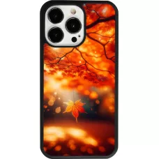 iPhone 13 Pro Case Hülle - Silikon schwarz Herbst Magisch Orange