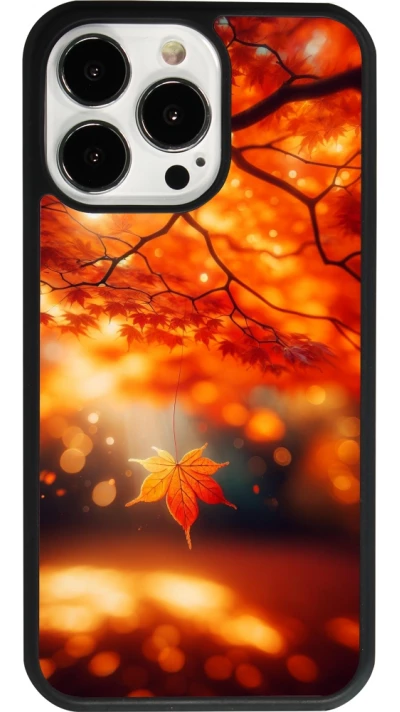 iPhone 13 Pro Case Hülle - Silikon schwarz Herbst Magisch Orange