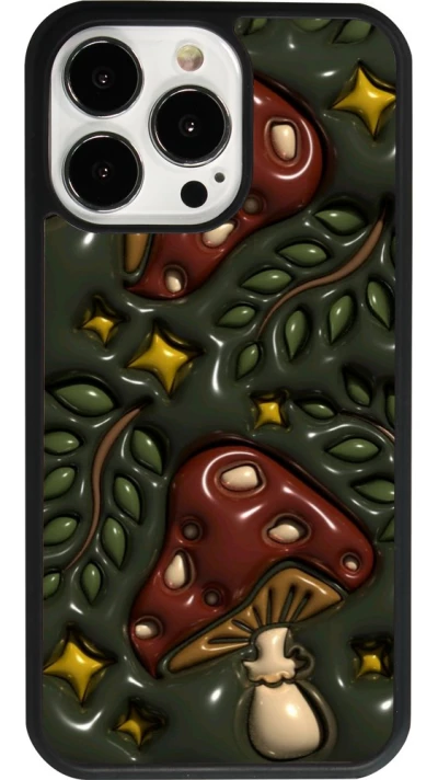 iPhone 13 Pro Case Hülle - Silikon schwarz Autumn 26 3D mushrooms