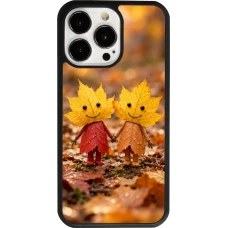 iPhone 13 Pro Case Hülle - Silikon schwarz Autumn 26 Couple of leaves