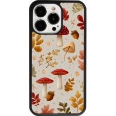 Coque iPhone 13 Pro - Silicone rigide noir Autumn 26 Mushrooms and leaves