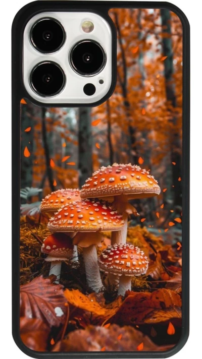 iPhone 13 Pro Case Hülle - Silikon schwarz Autumn 26 Mushrooms in the woods
