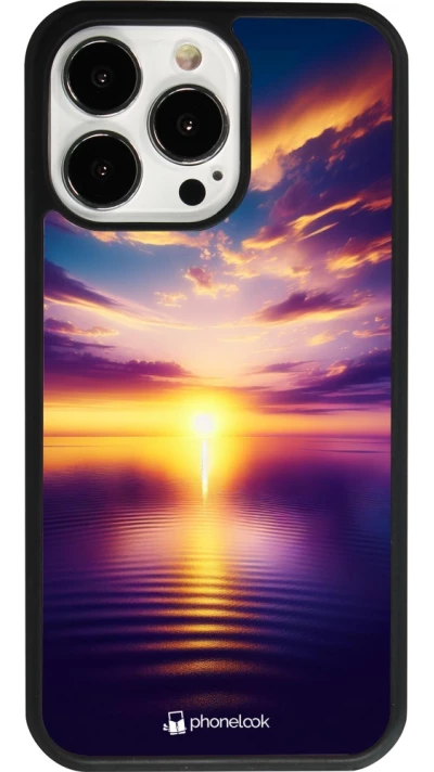 iPhone 13 Pro Case Hülle - Silikon schwarz Sonnenuntergang gelb violett