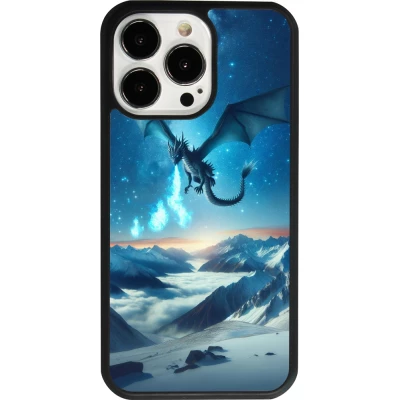 iPhone 13 Pro Case Hülle - Silikon schwarz Drache nächtliche Berg