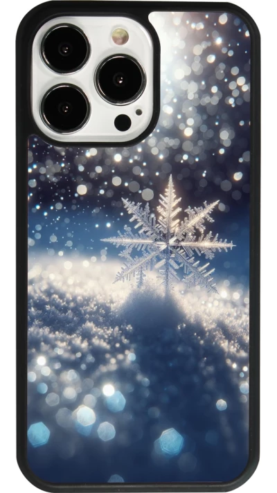 iPhone 13 Pro Case Hülle - Silikon schwarz Schneeflocke Solar Glanz