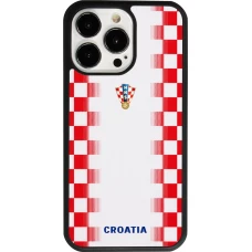 iPhone 13 Pro Case Hülle - Silikon schwarz Kroatien 2026 personalisierbares Fussballtrikot
