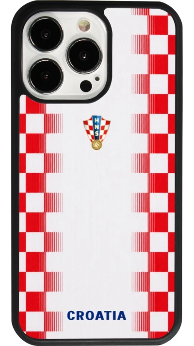 iPhone 13 Pro Case Hülle - Silikon schwarz Kroatien 2026 personalisierbares Fussballtrikot