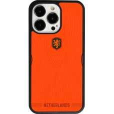 Coque iPhone 13 Pro - Silicone rigide noir Maillot de football Pays-Bas 2026 personnalisable