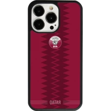 iPhone 13 Pro Case Hülle - Silikon schwarz Qatar 2026 personalisierbares Fussballtrikot