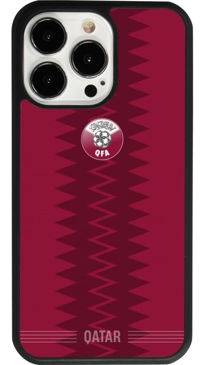 iPhone 13 Pro Case Hülle - Silikon schwarz Qatar 2026 personalisierbares Fussballtrikot
