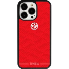Coque iPhone 13 Pro - Silicone rigide noir Maillot de football Tunisie 2026 personnalisable