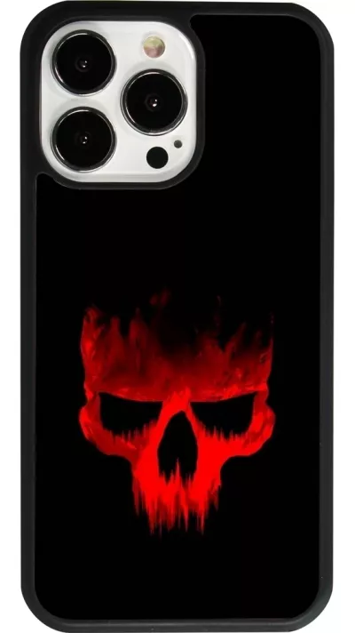 iPhone 13 Pro Case Hülle - Silikon schwarz Halloween 2023 scary skull