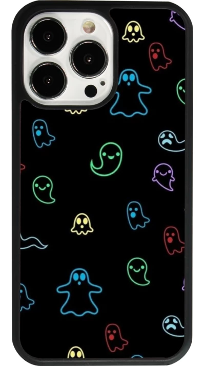 iPhone 13 Pro Case Hülle - Silikon schwarz Halloween 2024 colorful ghosts