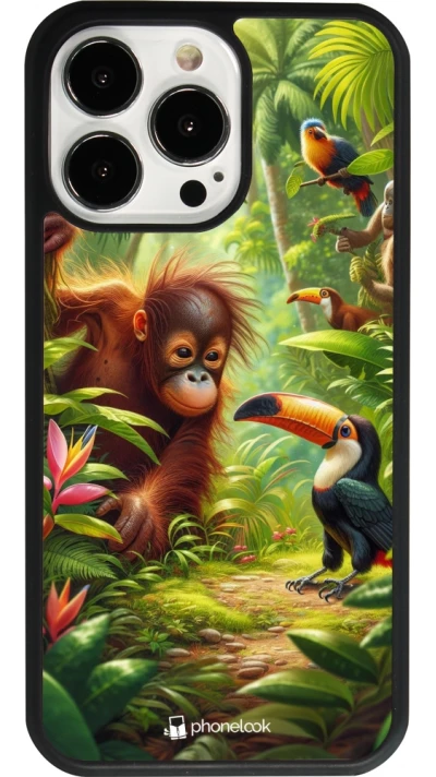 iPhone 13 Pro Case Hülle - Silikon schwarz Tropischer Dschungel Tayrona