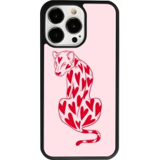 iPhone 13 Pro Case Hülle - Silikon schwarz Leopard with hearts 2026