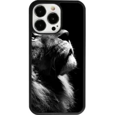 iPhone 13 Pro Case Hülle - Silikon schwarz Lion looking up